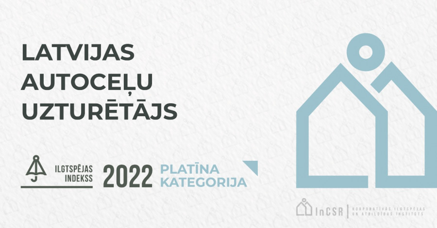 Latvijas autoceļu uzturētājam Platīna kategorija Ilgtspējas indeksā