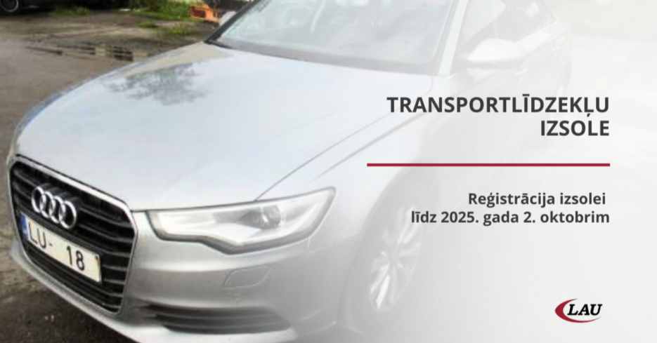 Aicinām piedalīties transportlīdzekļu elektroniskajā izsolē